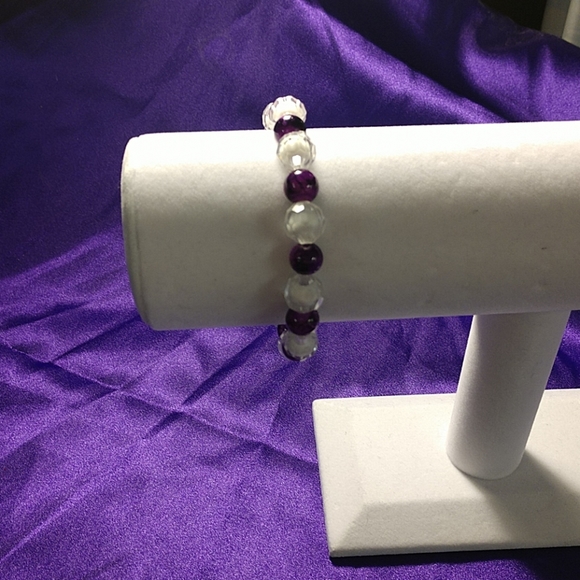 purple and white bracelet💜 - Picture 2 of 5